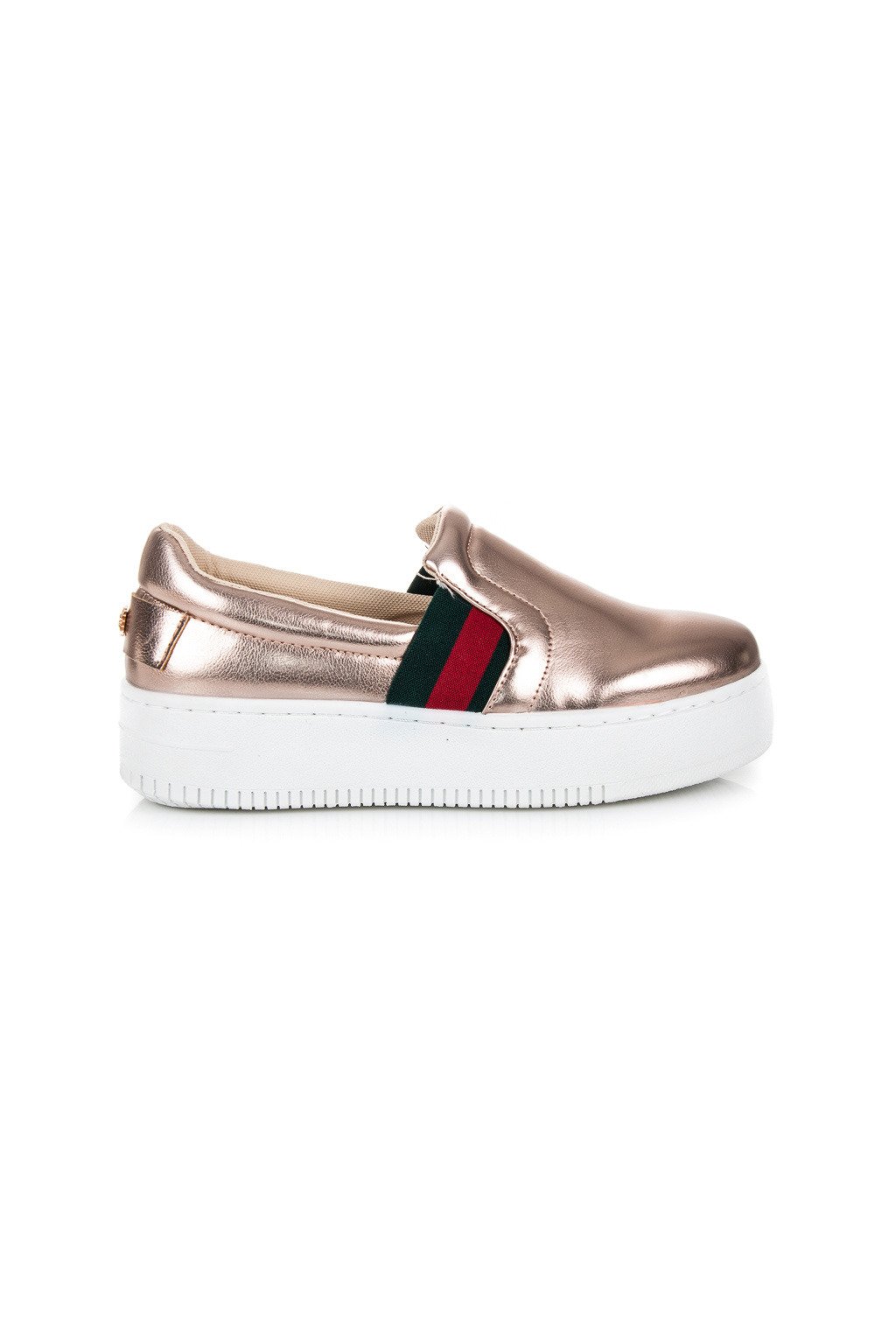 Ružové tenisky slip on na platforme Kylie K1771301CH
