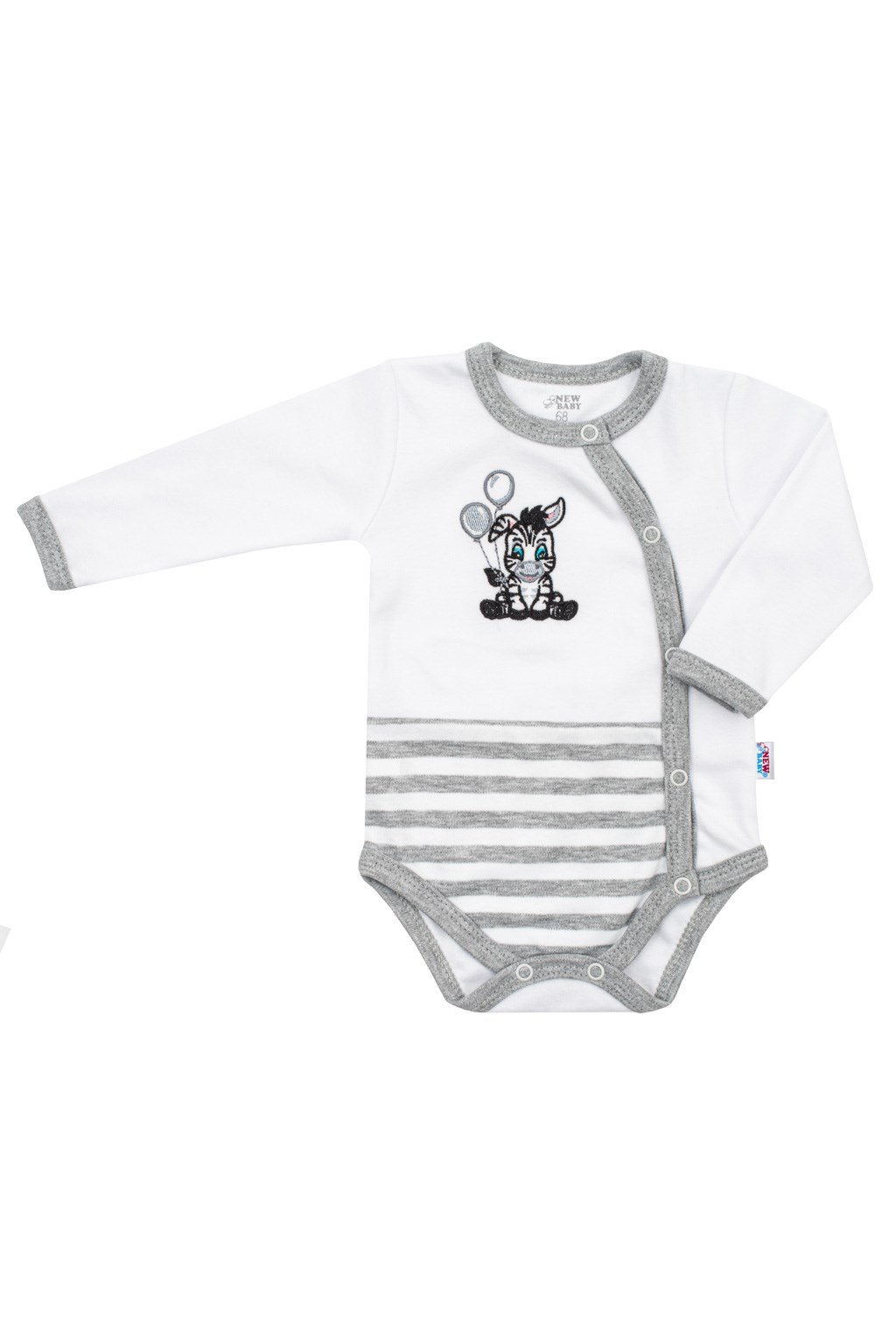 Detské bavlnené body s rozopínaním Zebra exclusive