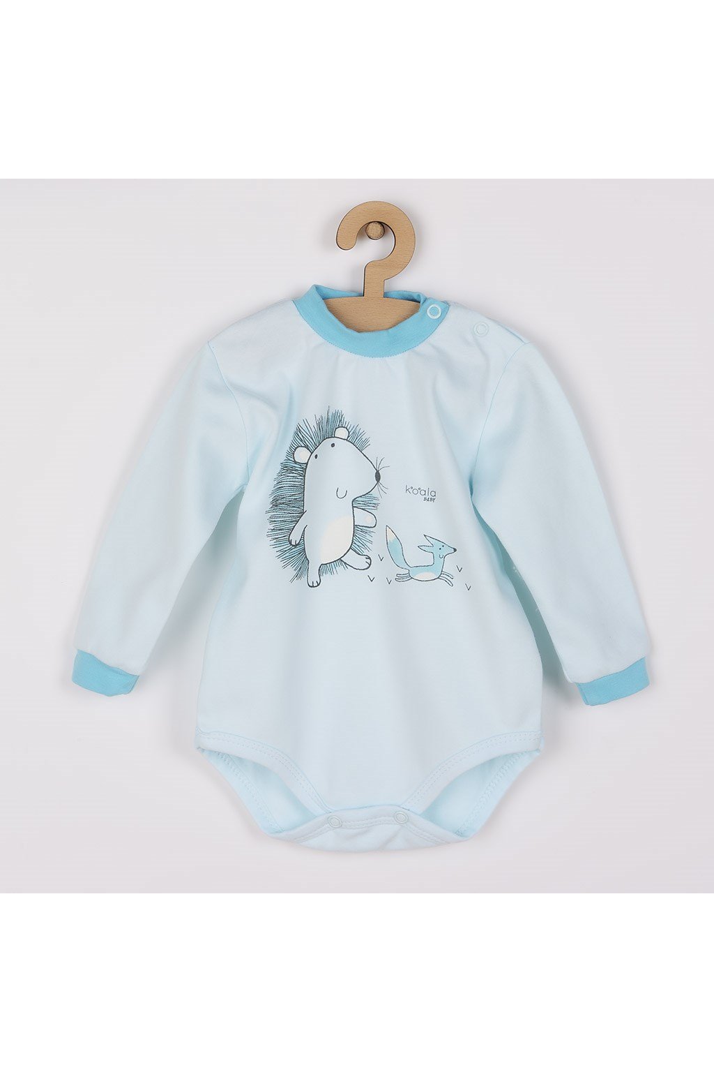 Dojčenské body s dlhým rukávom z organickej bavlny  Lesný Priateľ modré