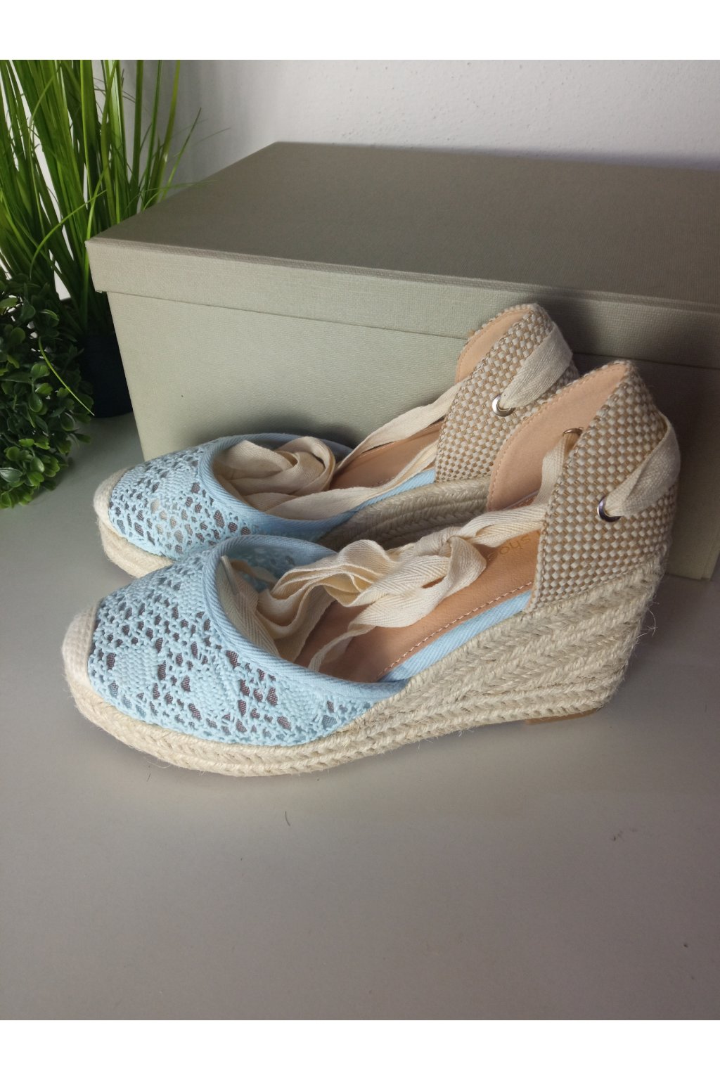 Modré dámske espadrilky na jar a leto, kód produktu JS-3302