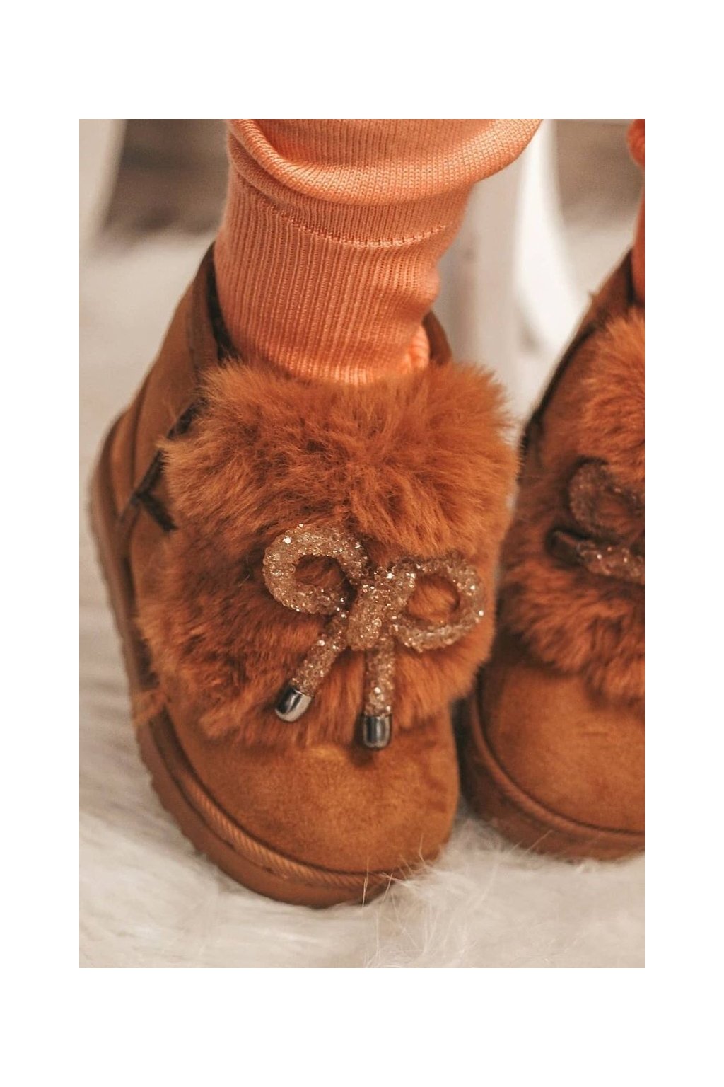 Detské snehule farba hnedá kód obuvi 602-1D CAMEL