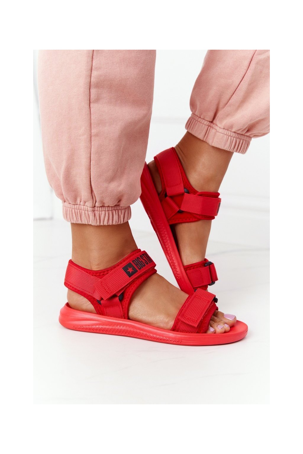 Dámske sandále farba červená kód obuvi HH274A027 RED
