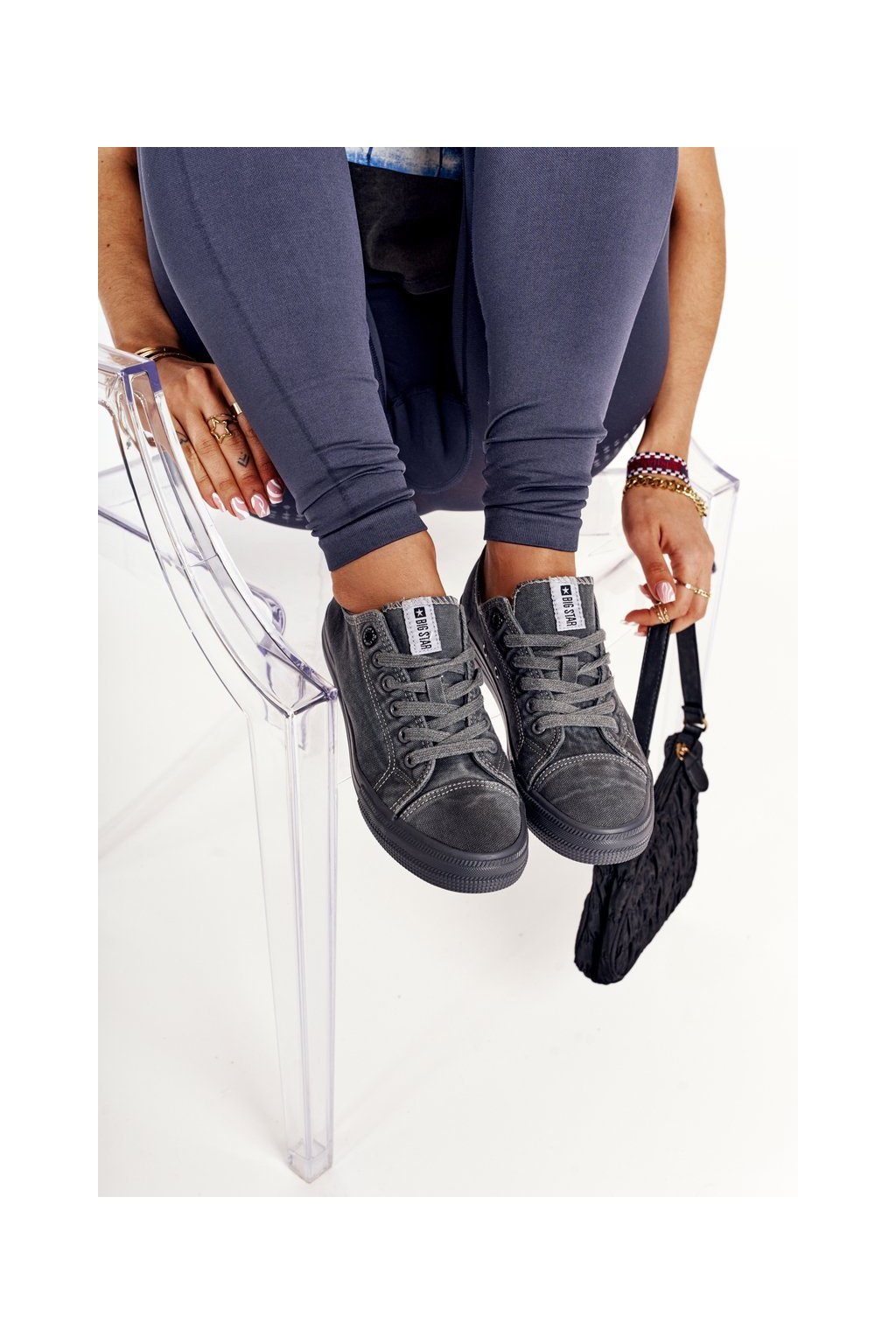 Dámske sivé tenisky značky BS, kód produktu DD274440 D.GREY