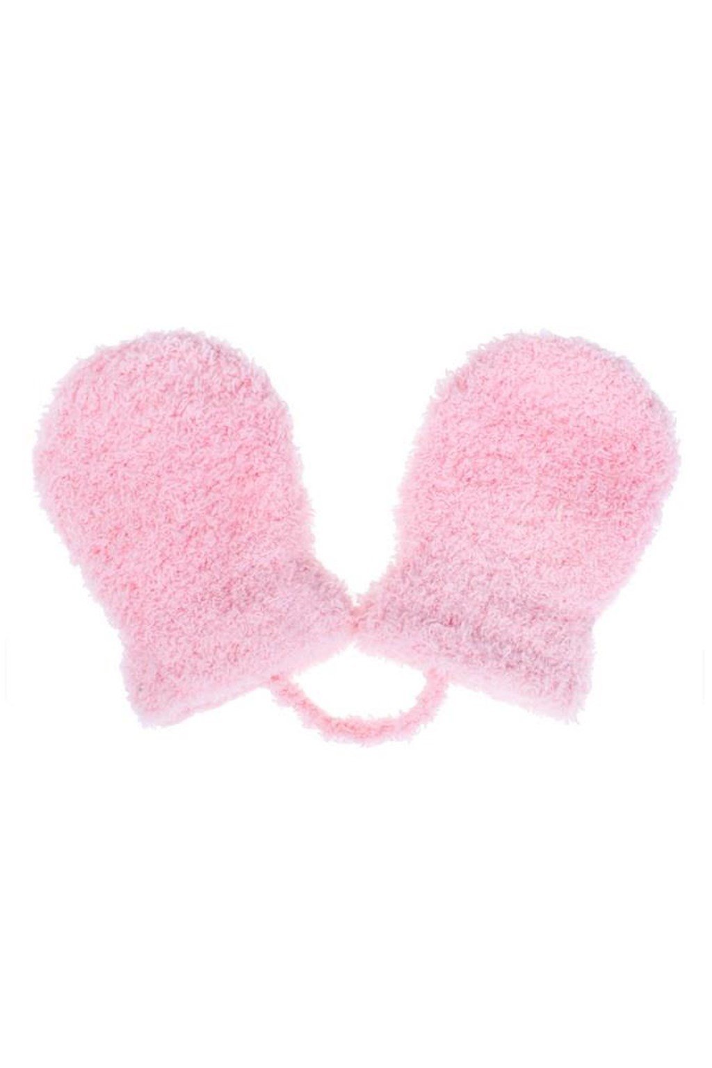 Detské zimné rukavičky New Baby so šnúrkou svetlo ružové