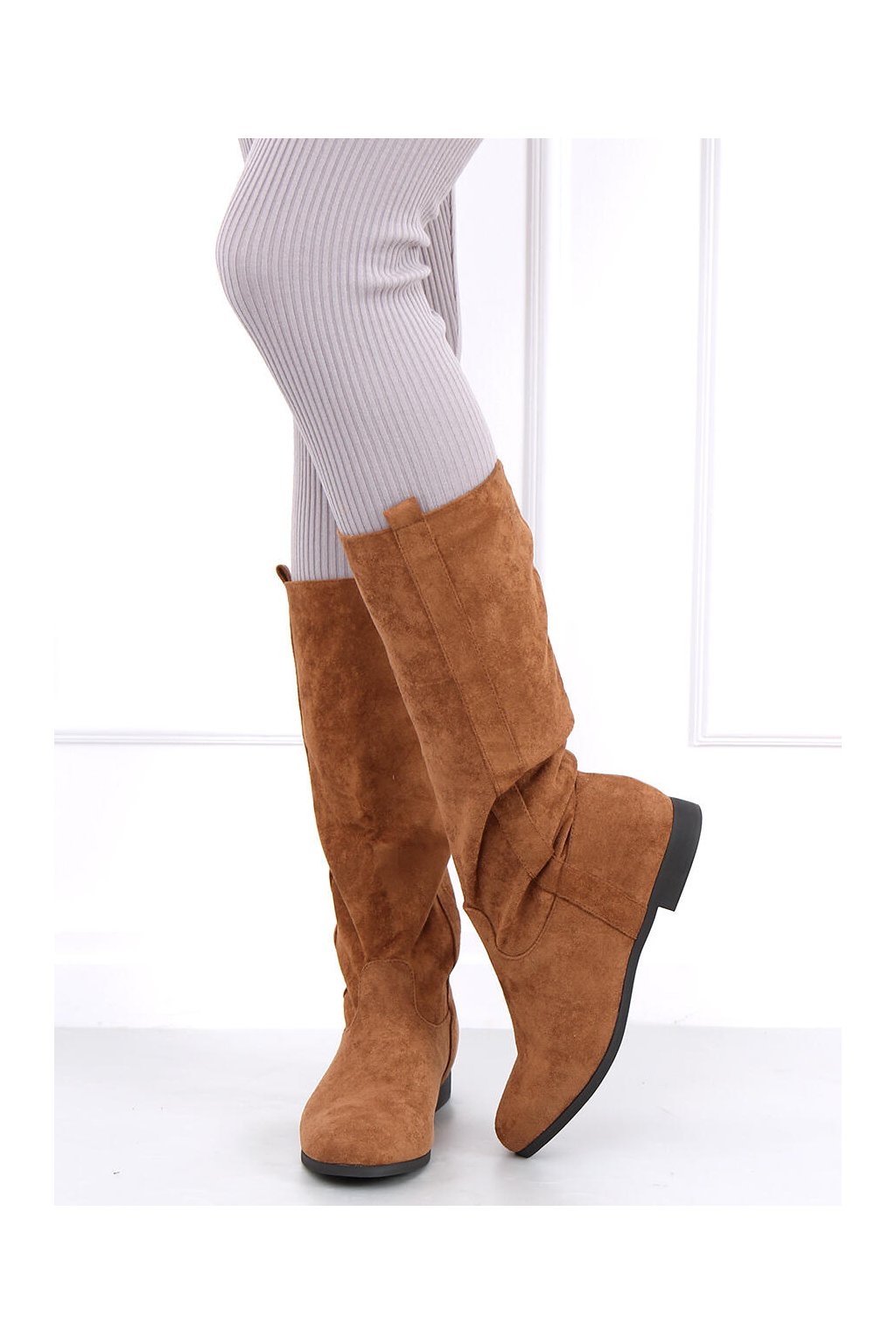 Dámske semišové čižmy hnedé, kód produktu ST-07P