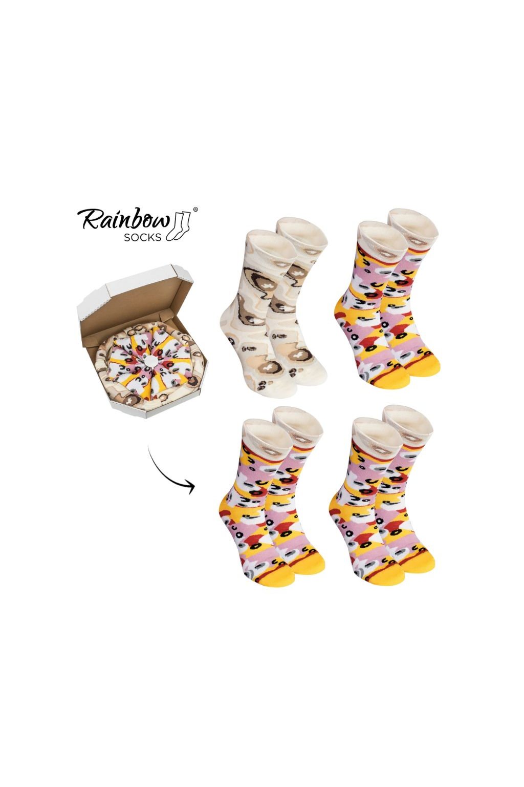 Dámske ponožky farba viacfarebná kód SK.23559/PIZZABOX-1