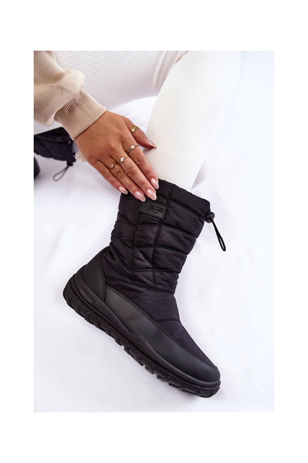 Čierne dámske snehule na platforme s kožušinkou Big Star, kód produktu KK274599 CZARNE