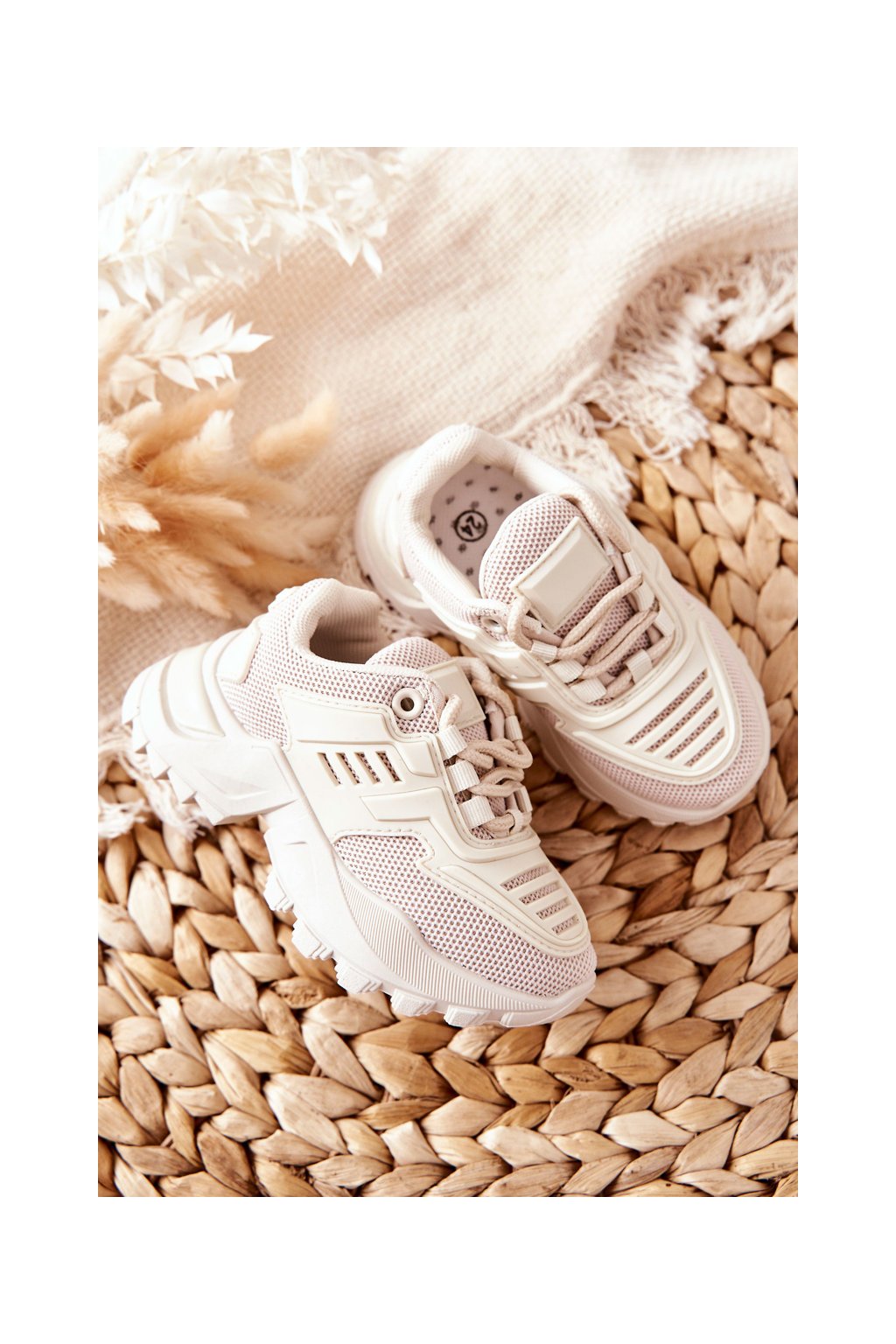 Detské hnedé šnurovacie tenisky, kód produktu 811-C BEIGE