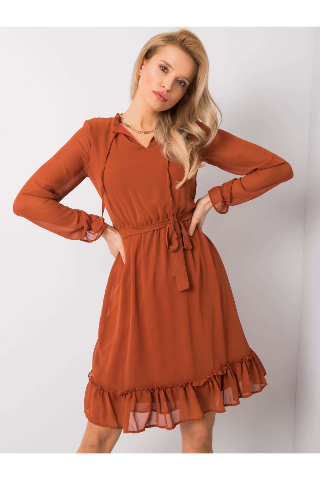 Dámske svetlo-hnede s volánom kód produktu 15- TemU - 1-264-SK-1369.14P