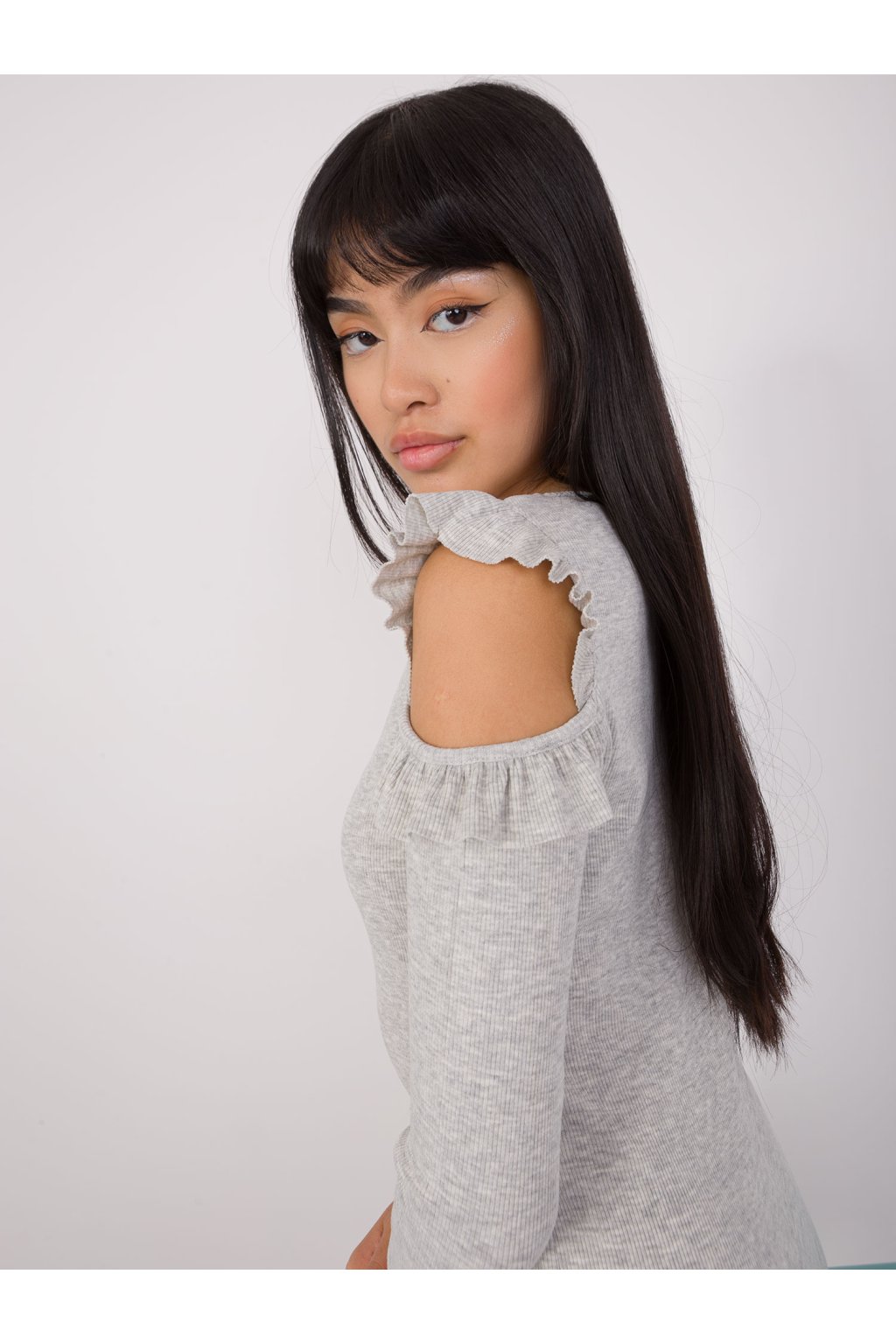 Dámske sive šaty vypasované kód produktu EM-SK-HS-20-245.32