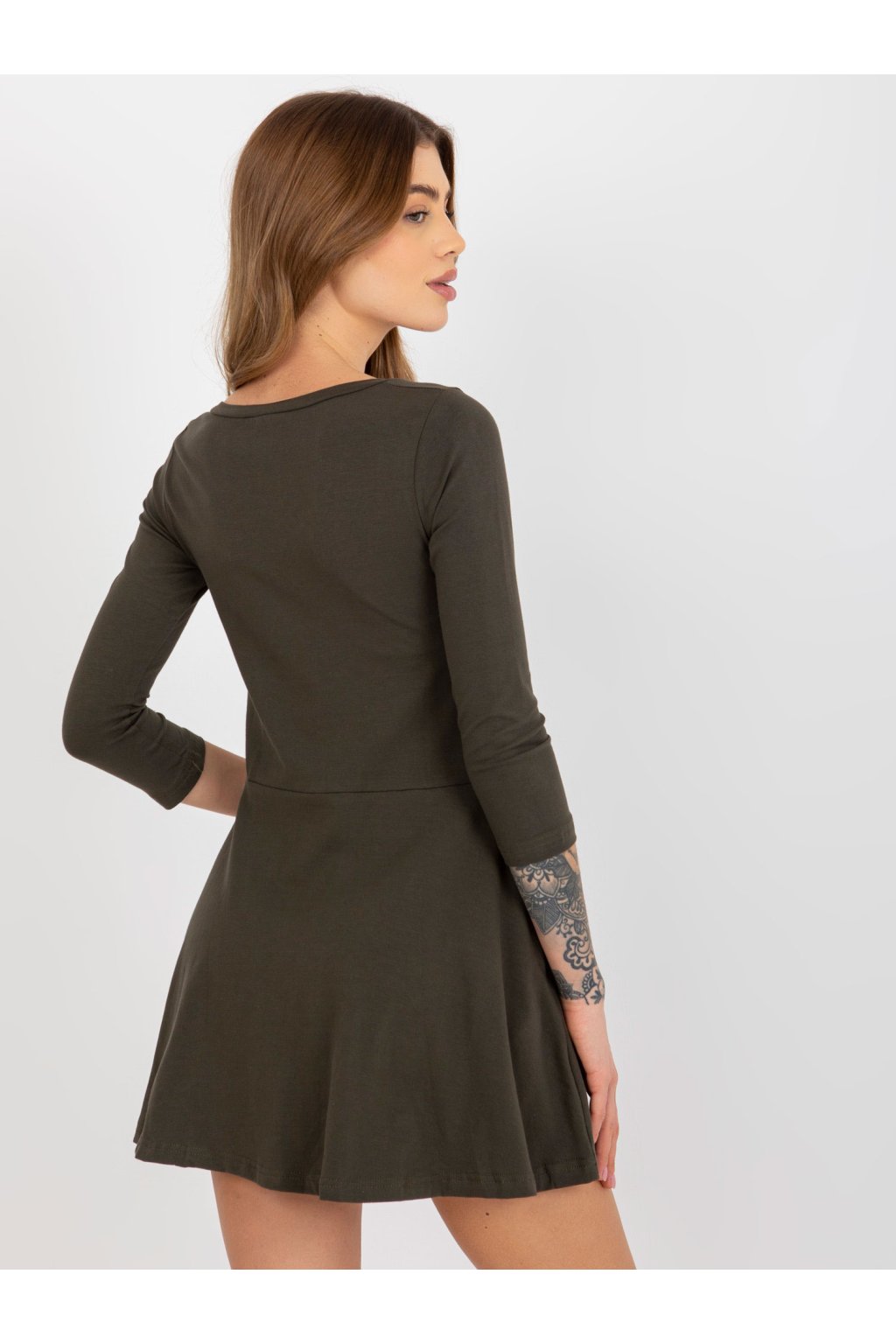 Dámske khaki šaty na bežný deň kód produktu EM-SK-HW/20-309.11P