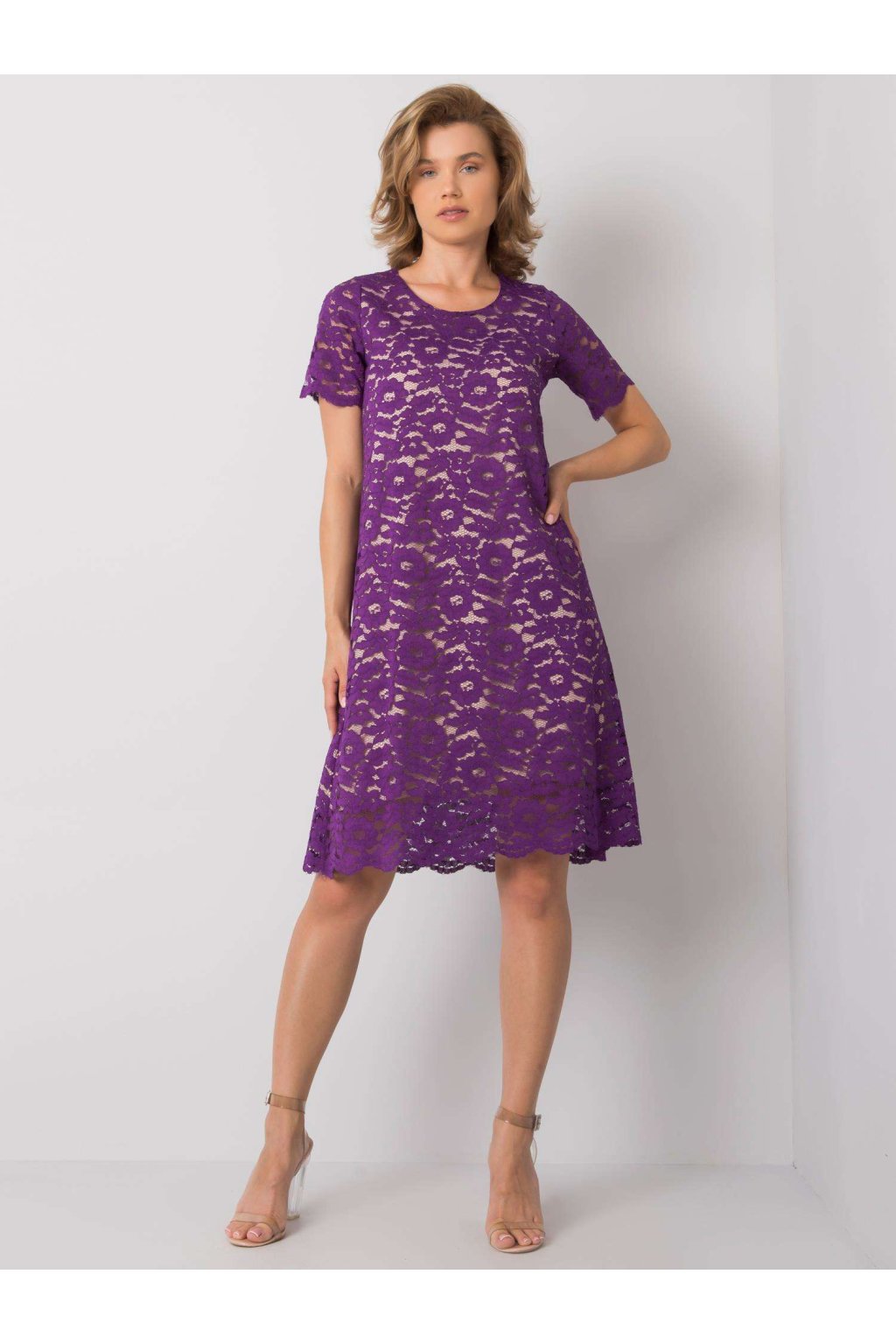 Dámske tmavo-fialove šaty elegantné kód produktu LK-SK-506732.39P