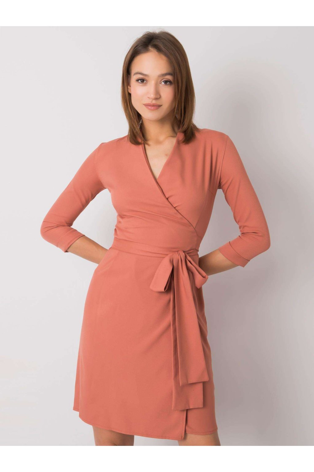 Dámske tmavo-pomarančove šaty elegantné kód produktu LK-SK-507665.17P