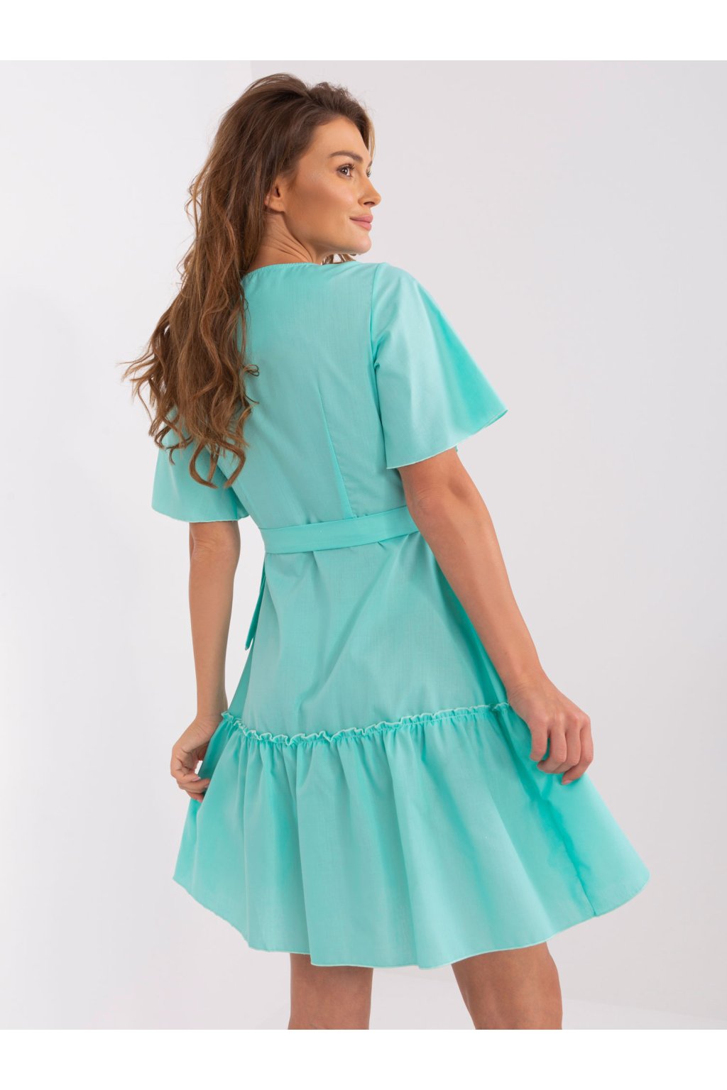 Dámske bavlnené šaty s volánmi, kód produktu LK-SK-508646.13P