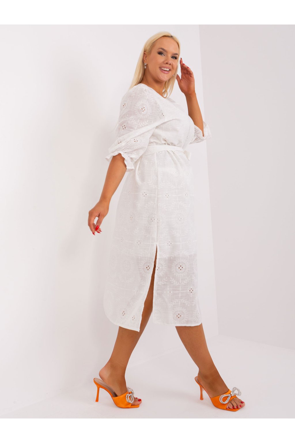 Dámske okrove šaty plus size kód produktu LK-SK-509350.25