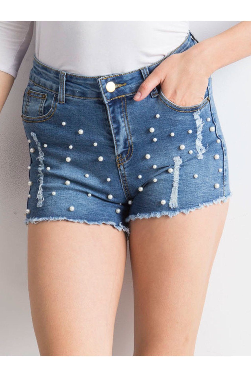 Dámske kraťasy zo zmesovej tkaniny bavlna, polyester a elastan, kód produktu JMP-SN-PM5527.69