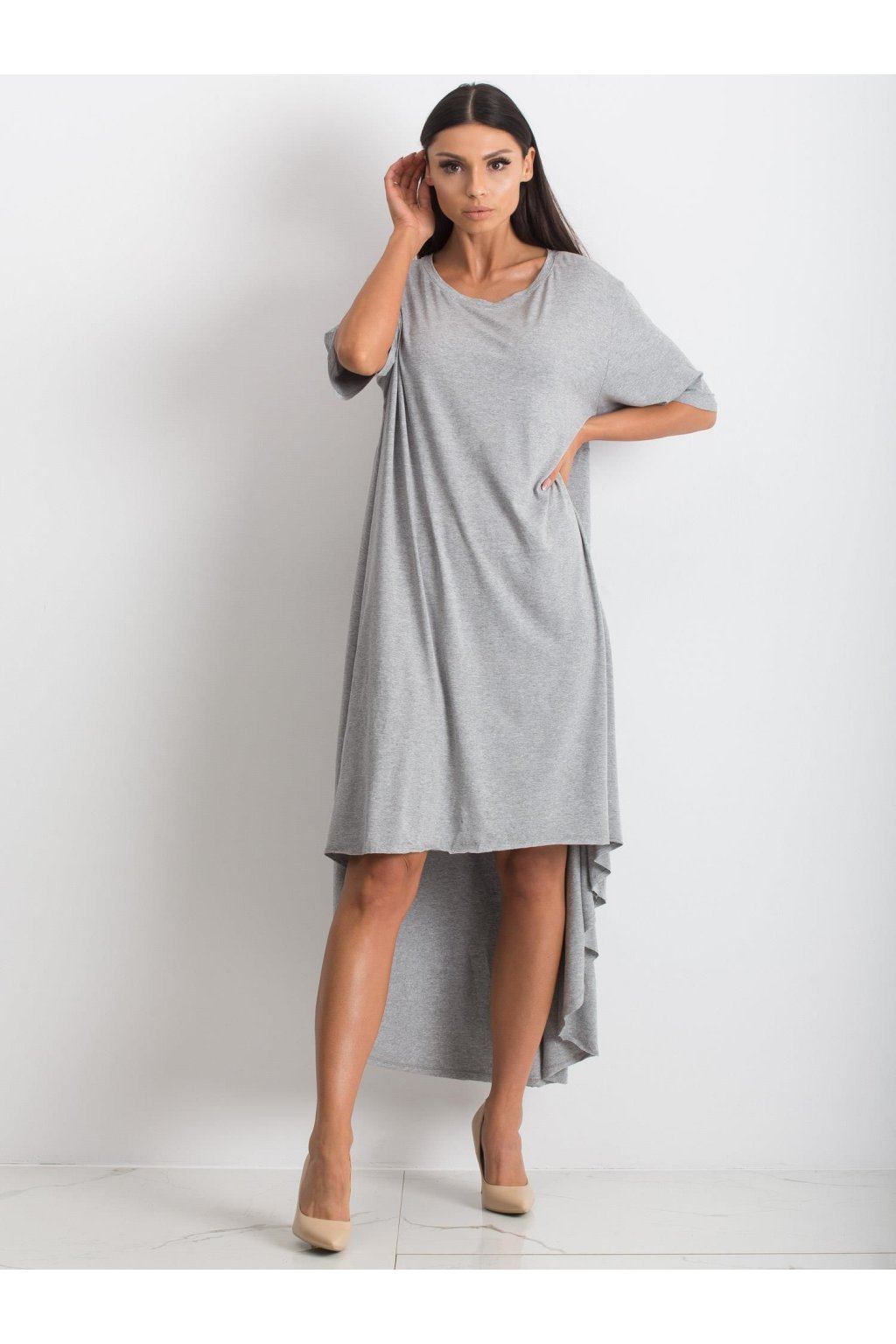 Dámske sive šaty basic kód produktu RV-SK-4889.07X