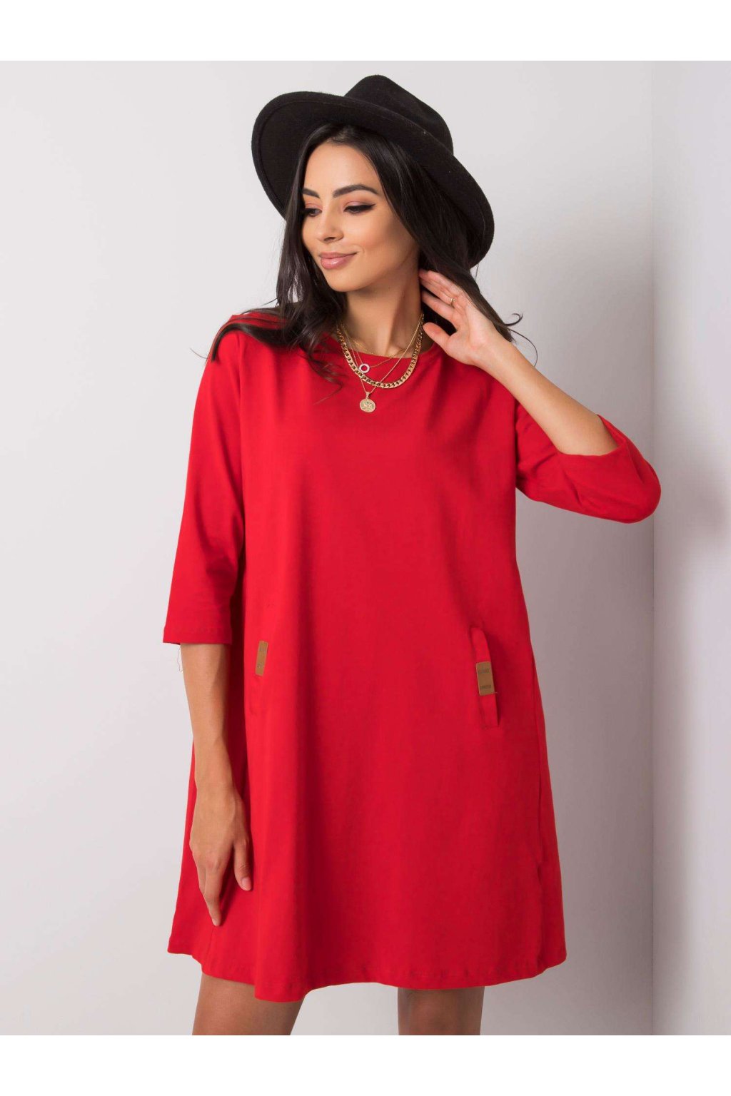 Dámske červene šaty na bežný deň kód produktu RV-SK-6274.36P