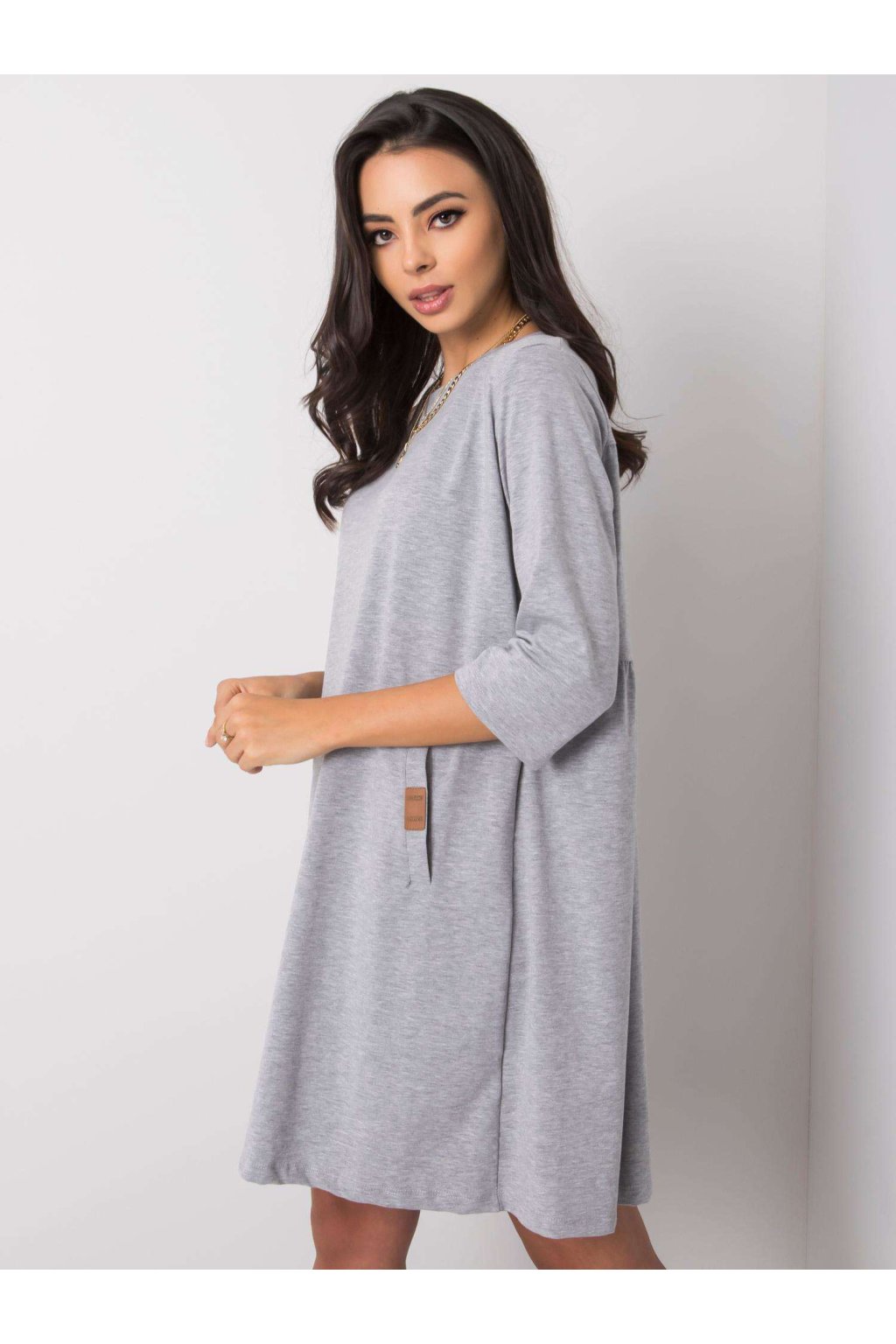Dámske sive šaty na bežný deň kód produktu RV-SK-6274.36P