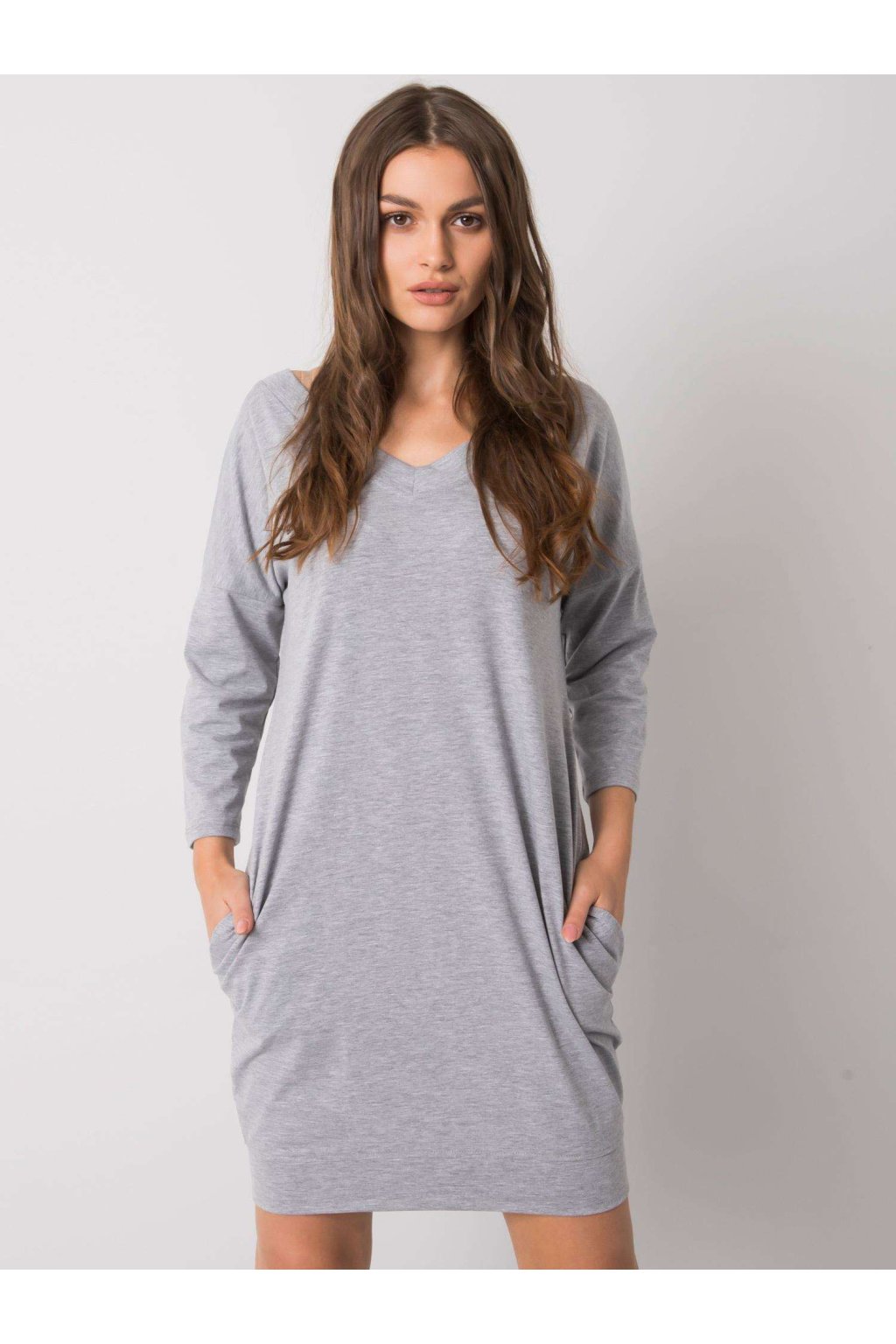 Dámske sive šaty basic kód produktu RV-SK-6838.43
