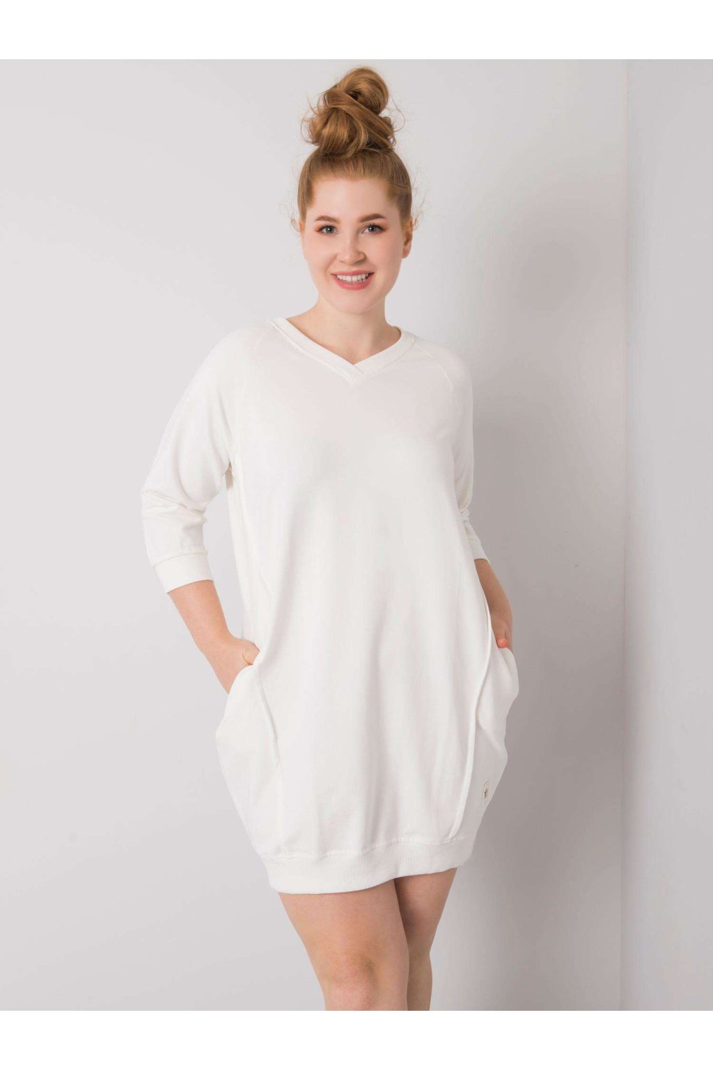 Dámske okrove šaty plus size kód produktu RV-SK-6847.59P