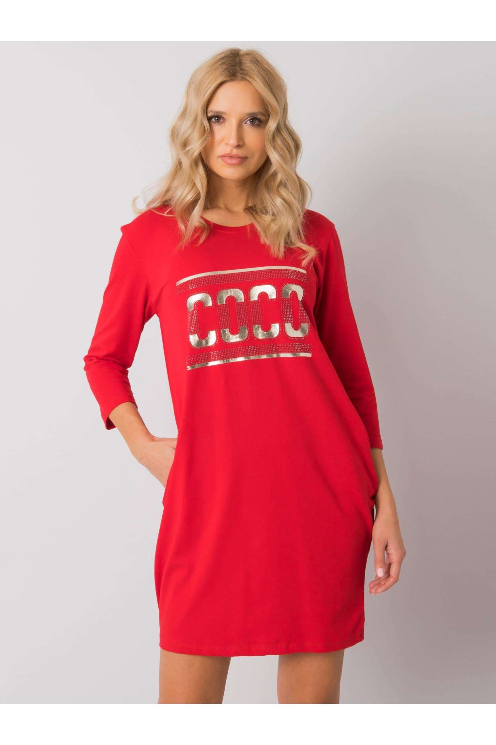 Dámske červene šaty športove kód produktu RV-SK-6894.44P