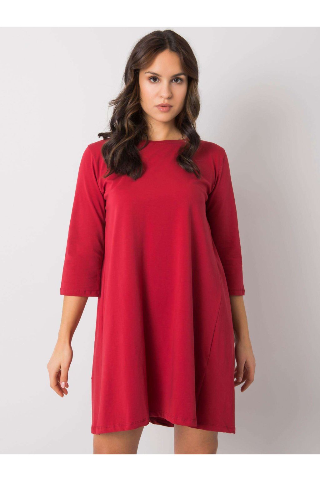 Dámske tmavo-červene šaty na bežný deň kód produktu RV-SK-7321.70
