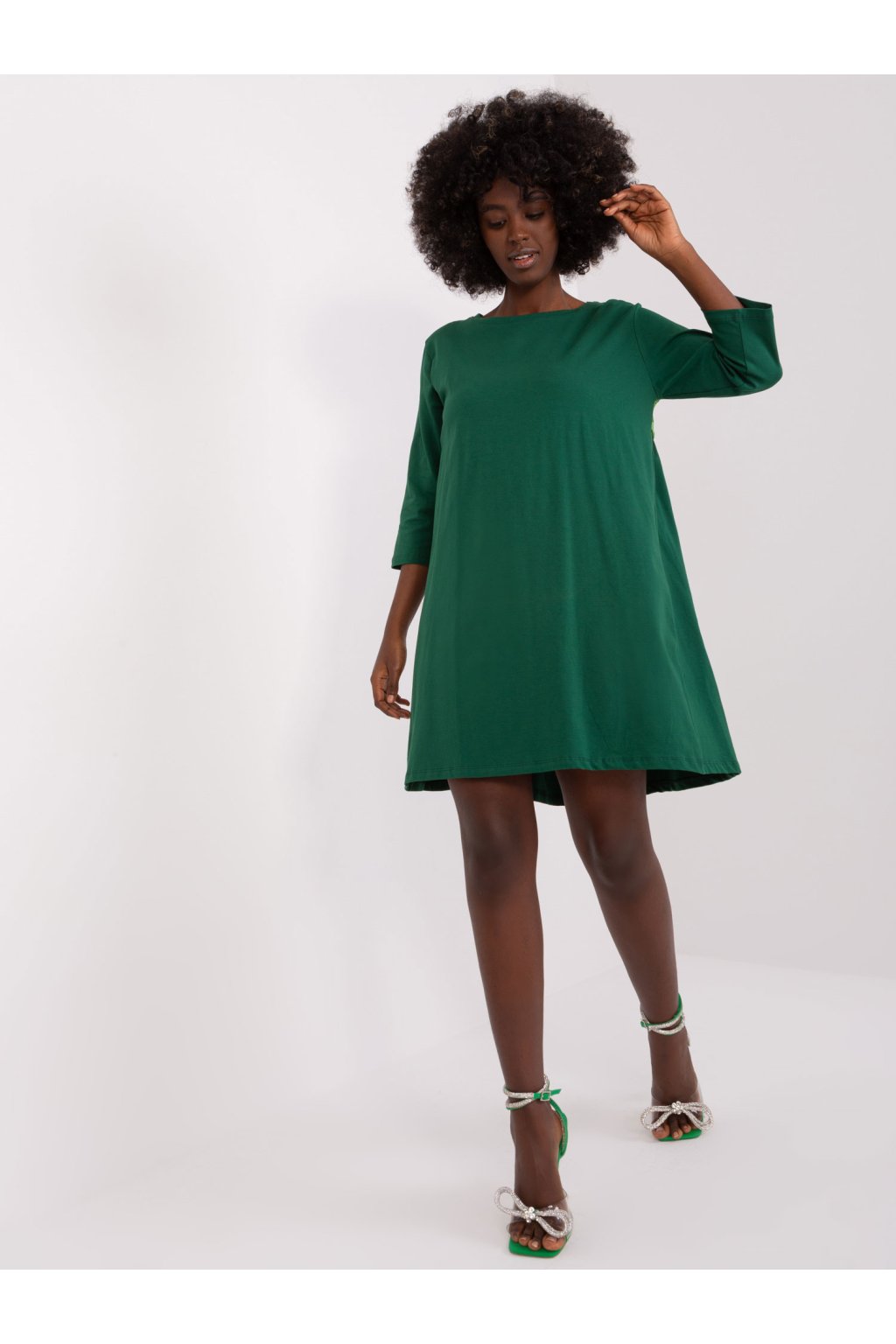 Dámske tmavo-zelene šaty na bežný deň kód produktu RV-SK-7321.70