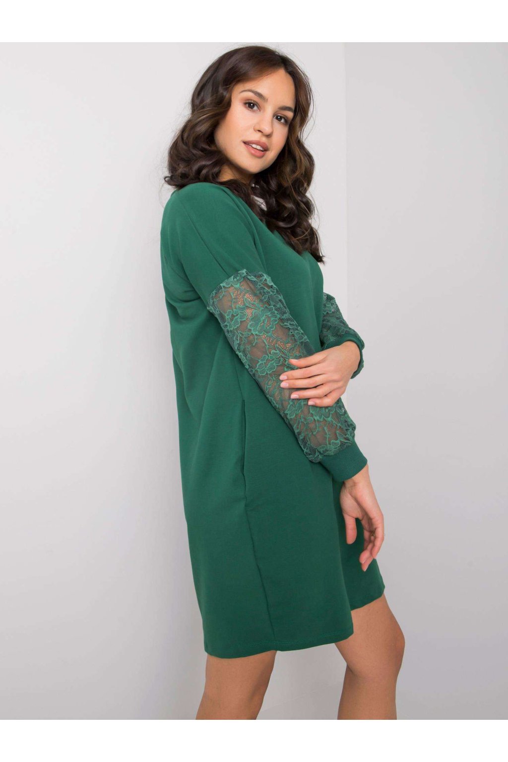 Dámske tmavo-zelene šaty na bežný deň kód produktu RV-SK-7345.73