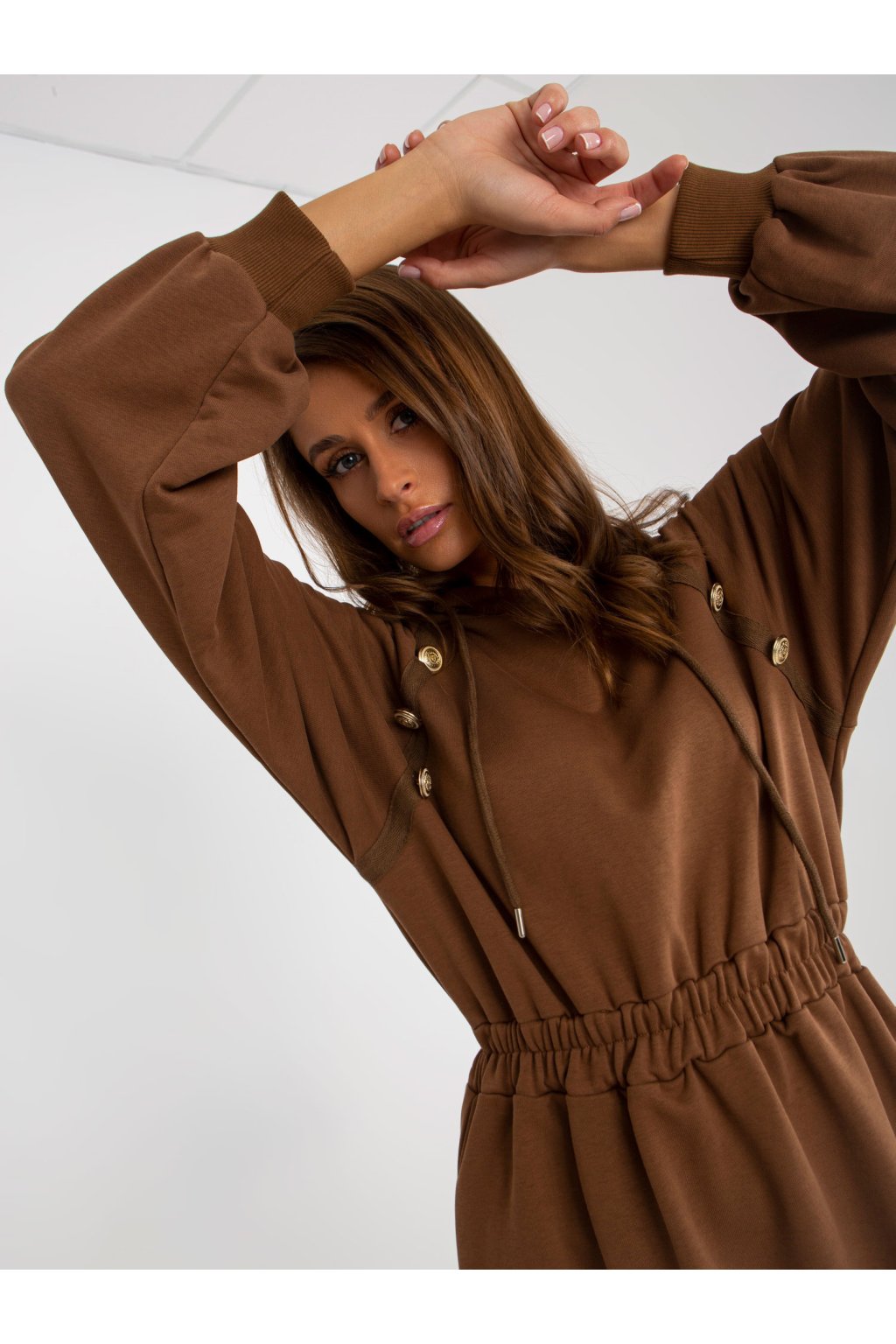 Dámske hnede šaty športove kód produktu RV-SK-8336.12P