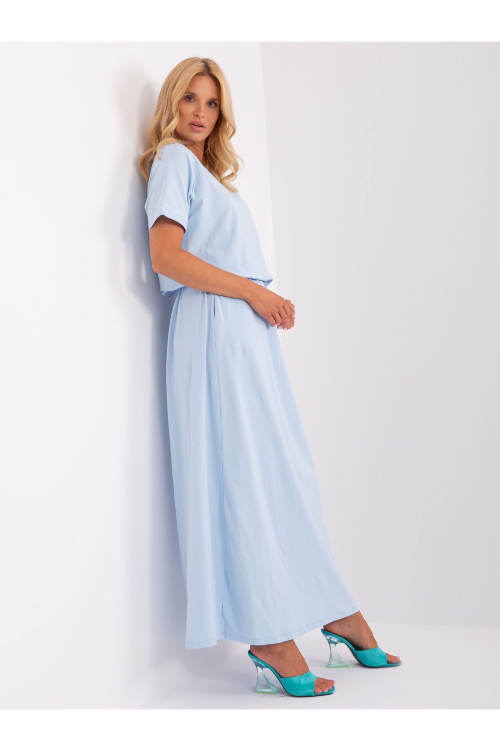 Dámske svetlo-modre šaty letne kód produktu RV-SK-7851.84