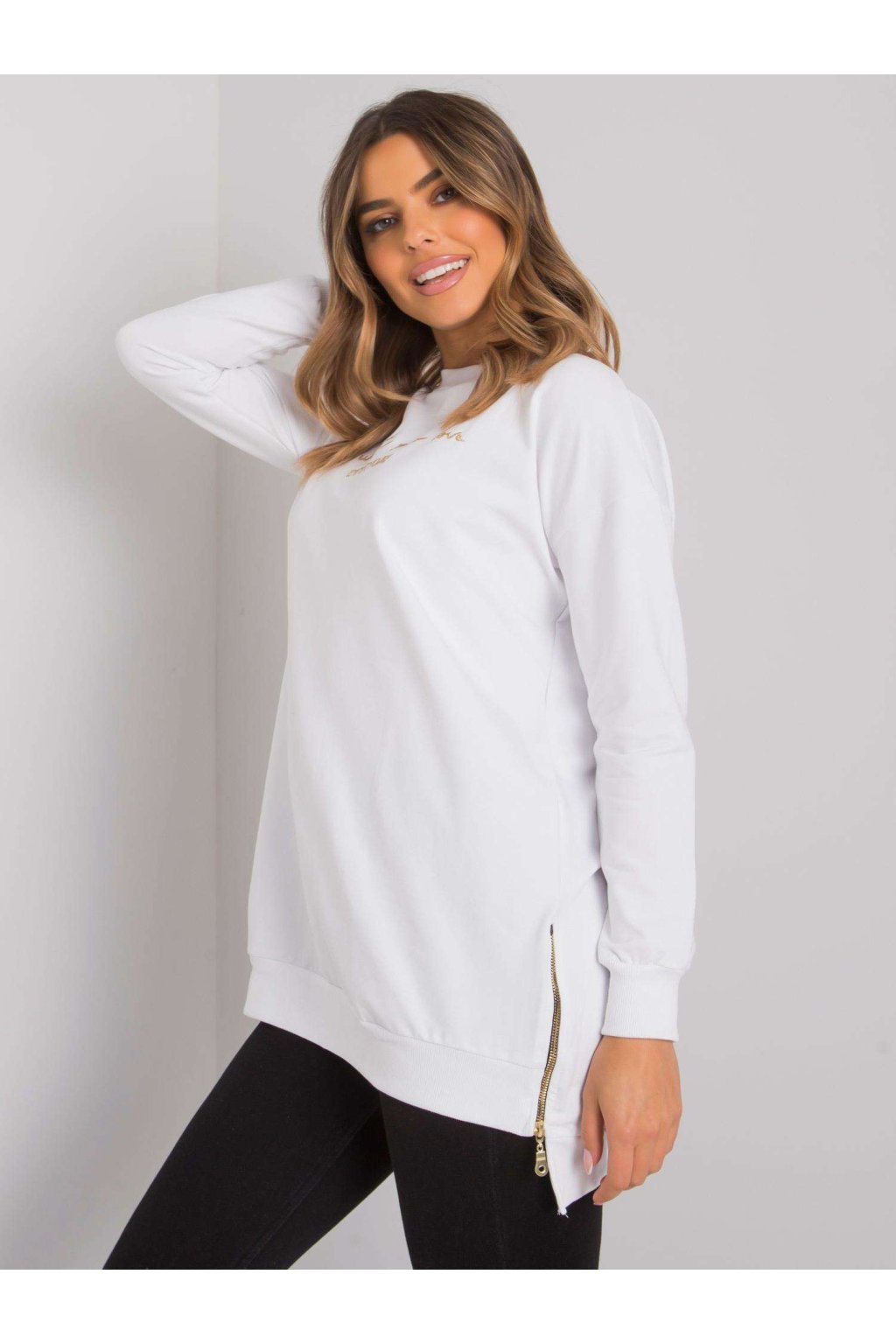 Dámske biele šaty - tunika na bežný deň kód produktu RV-TU-7214.81