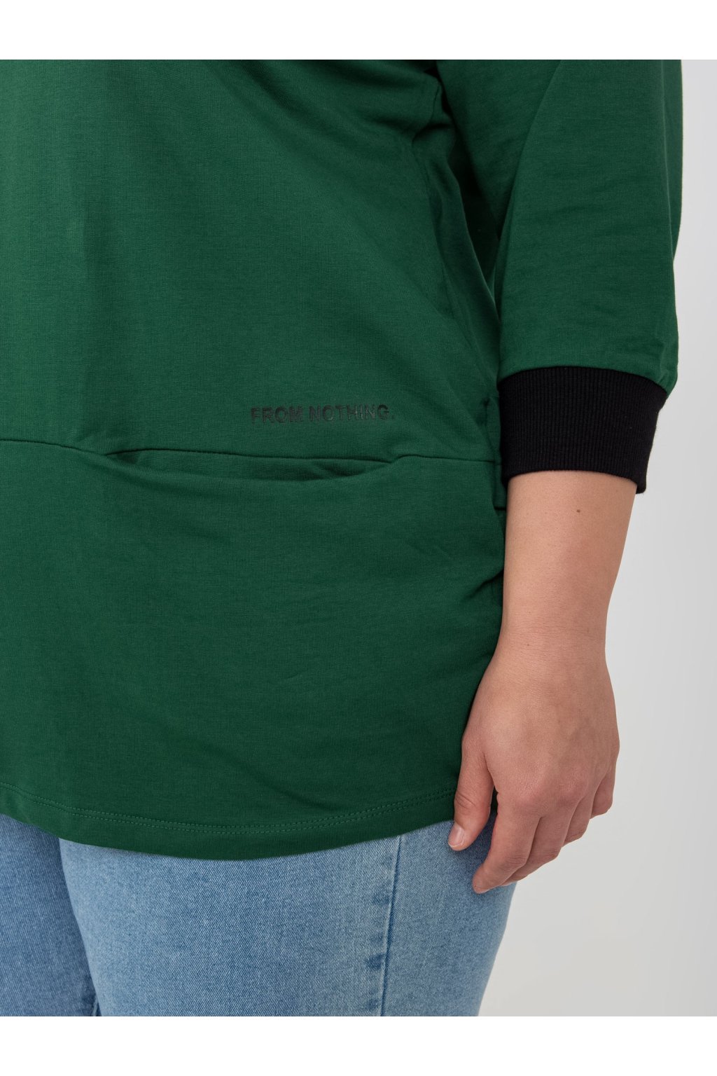 Dámske tmavo-zelene šaty - tunika plus size kód produktu RV-TU-8241.54P