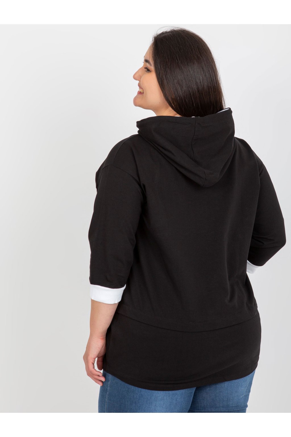 Dámske čierne šaty - tunika plus size kód produktu RV-TU-8241.54P