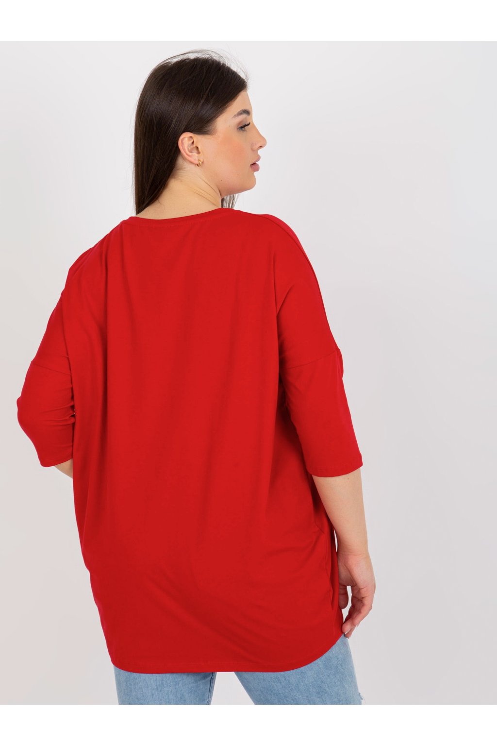 Dámske červene šaty - tunika plus size kód produktu RV-TU-8534.63P