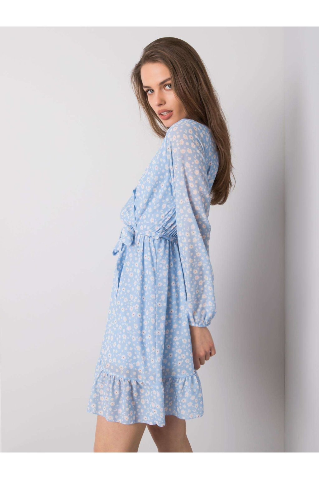 Dámske svetlo-modre šaty s podtlačeným vzorom kód produktu TW-SK-BI-26329.20