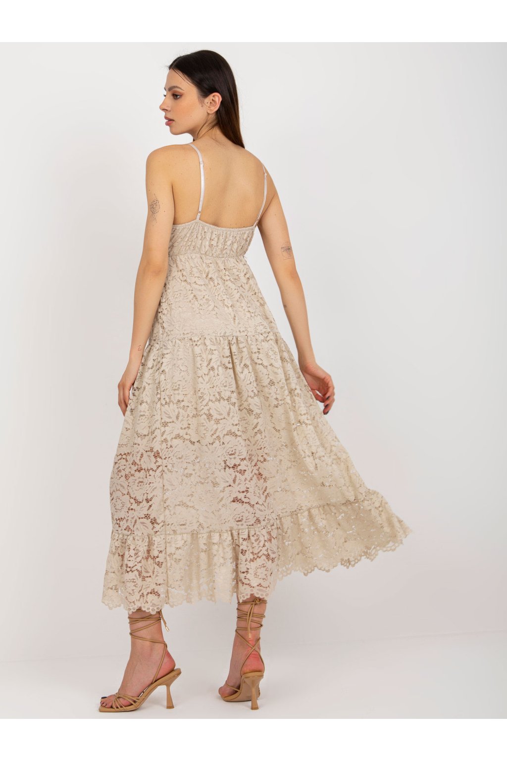 Dámske béžove šaty letne kód produktu TW-SK-BI-8247.62P