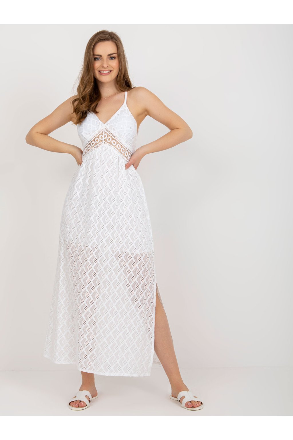 Dámske biele šaty letne kód produktu TW-SK-BI-8676.22