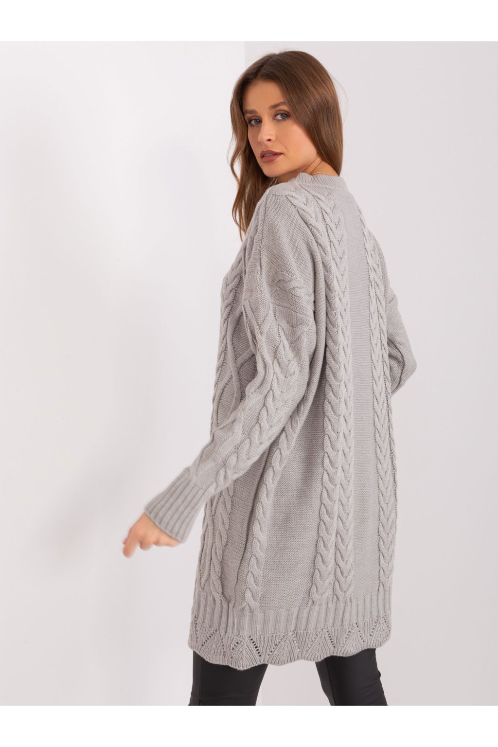 Dámske sive šaty pletene dizajnove kód produktu LC-SK-8012-2.64P