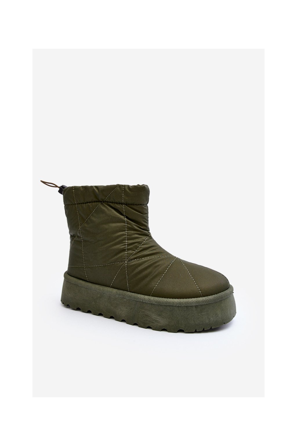 Zelené dámske plastové snehule na hrubej podrážke s hrubou kožušinkou, kód produktu VL226P GREEN