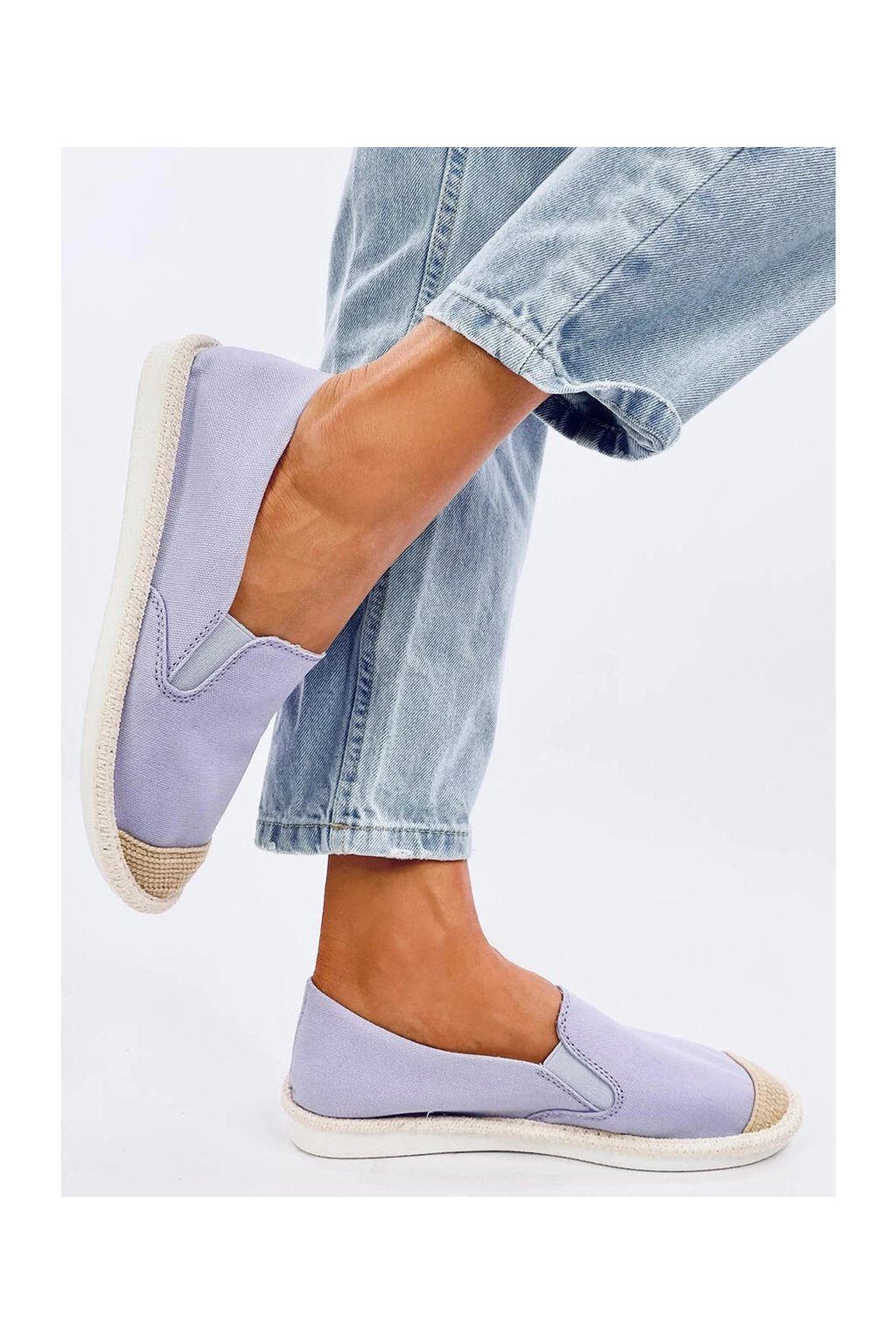 Dámske fialové textilné sandále na bežný deň s okrúhlou špičkou, kód produktu 6333