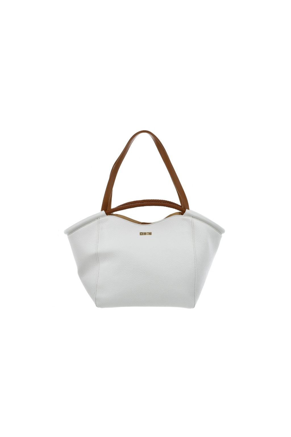 Biela dámska kabelka z eko kože, vhodná pre formát A4, kód produktu NN574069 BIAŁY