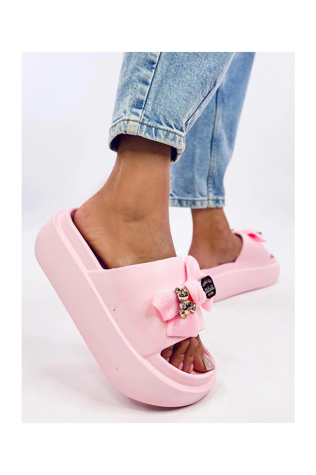 Ružové dámske ponožky so zvieracím vzorom, otvorené špičky, kód produktu CK303