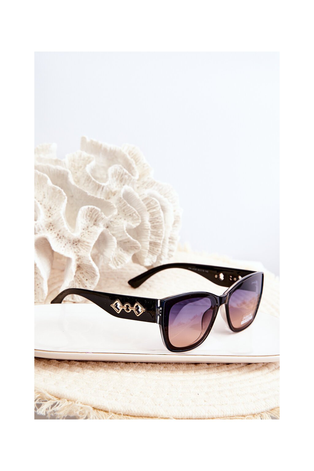 Dámske slnečné okuliare čierne, plastové, kód produktu OK.32249