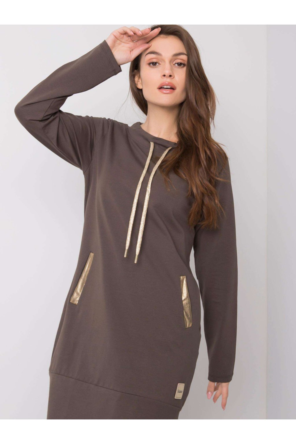 Dámske tmave-khaki šaty športove kód produktu RV-SK-6067.15X