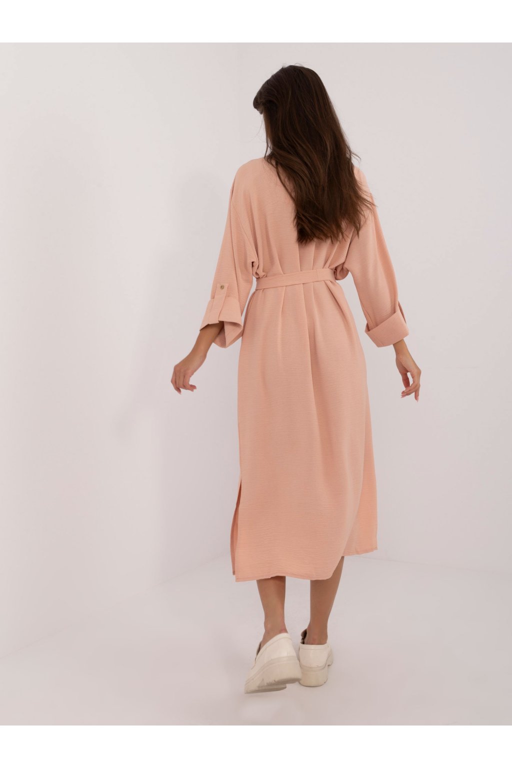 Dámske broskyňove šaty na bežný deň kód produktu LK-SK-509694.61