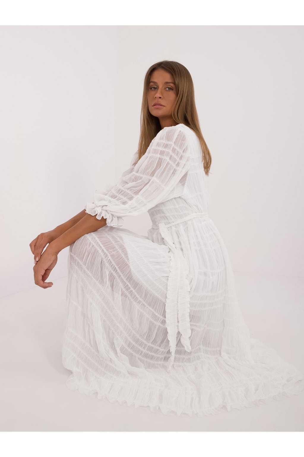 Dámske biele šaty letne kód produktu LK-SK-509373.39