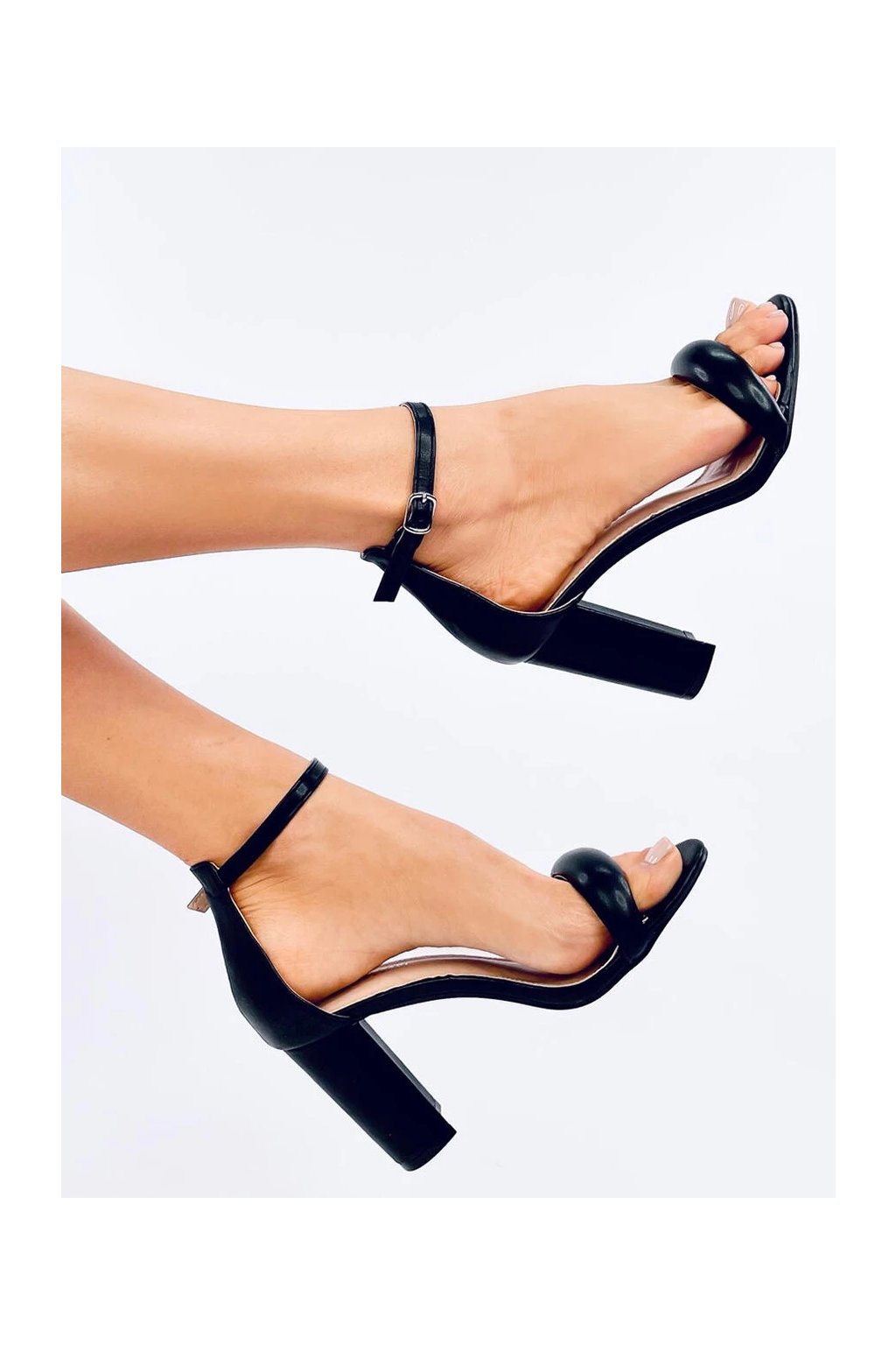 Čierne dámske lodičky z eko kože na 6-9cm podpätku, kód produktu A1-077