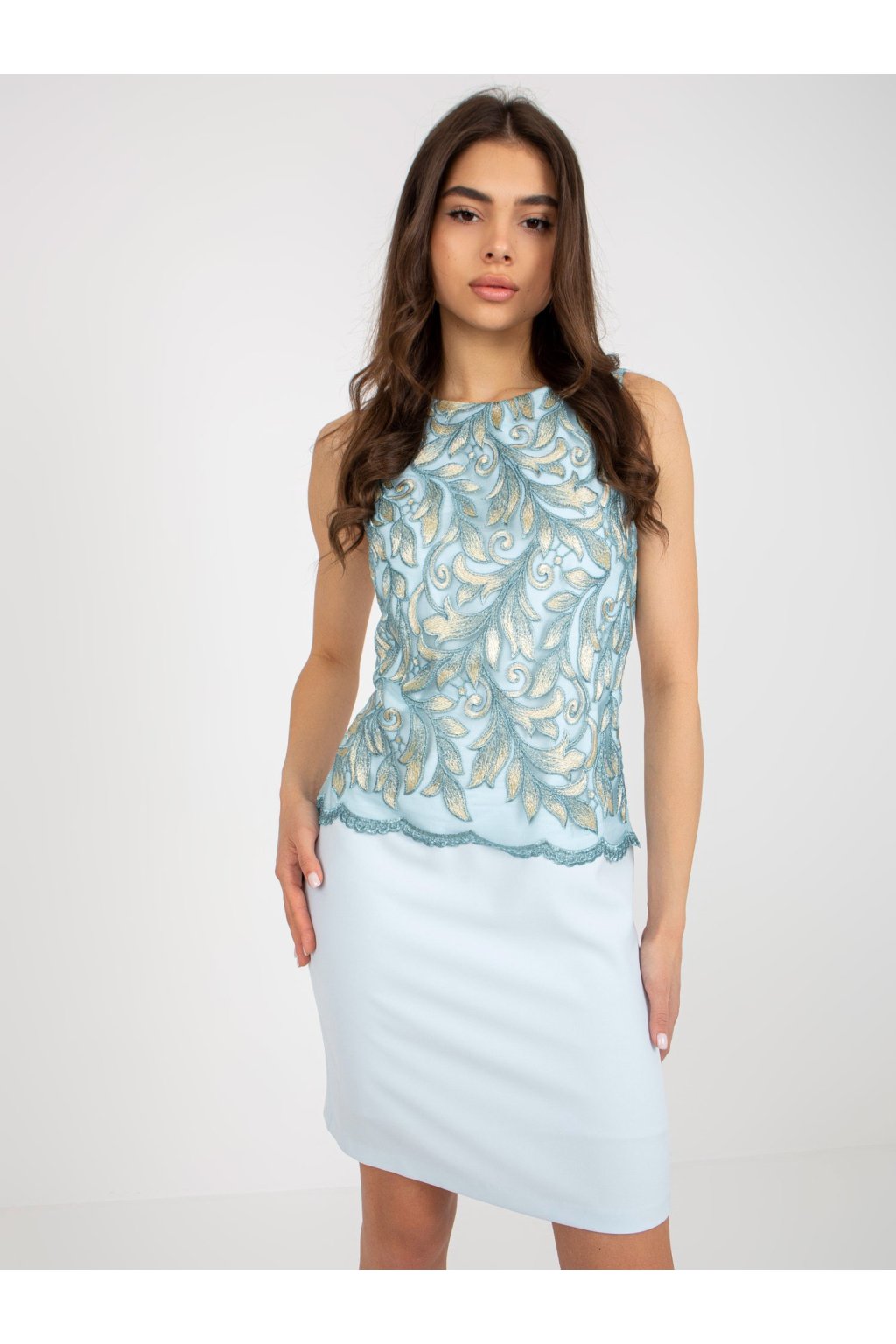 Dámske svetlo-modre šaty elegantné kód produktu NU-SK-059-2.46