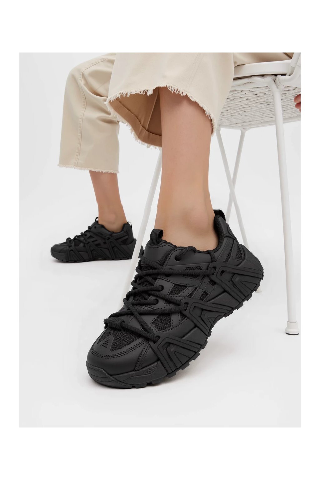 Dámske čierne mokasíny z eko kože a textilu, športový, mestský štýl, kód produktu 88205